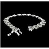 Image 3 : 4.58 ctw Round Brilliant Cut Diamond Bracelet - 14KT White Gold