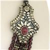 Image 3 : .950 Sterling Silver 17" Strung Multi Strand 230 Garnet Bead Necklace