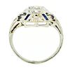 Image 6 : Art Deco 18kt White Gold Euro Cut Diamond & Sapphire Filigree Dinner Ring