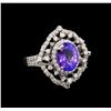 Image 1 : 14KT White Gold 4.04 ctw Tanzanite and Diamond Ring