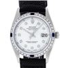 Image 4 : Rolex Mens Stainless Steel White Diamond 36MM Datejust Wristwatch With Nylon Str