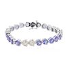 14KT White Gold 14.60 ctw Tanzanite and Diamond Bracelet