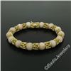 Image 2 : Vintage 18kt Yellow Gold Twisted Link Bracelet w/ Matching Angel Skin Coral Bead