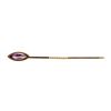 Image 1 : Purple Crystal Stick Pin - Yellow Gold Plated