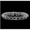Image 1 : 14KT White Gold 11.20 ctw Green Sapphire and Diamond Bracelet