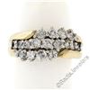 Image 3 : 14kt Yellow Gold 1.10 ctw Prong Set Round Brilliant Diamond 3 Row Band Ring