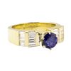 1.95 ctw Blue Sapphire And Diamond Ring - 14KT Yellow Gold