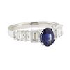 1.85 ctw Sapphire and Diamond Ring - 18KT White Gold
