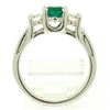Image 8 : 14k White Gold GIA Emerald & Diamond 3 Stone 1.50 ctw Engagement Right Hand Ring