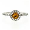 Petite 14K White Gold 0.82 ctw Citrine & Diamond Halo Engagement or Promise Ring