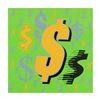 Image 1 : Dollar Signs (Green Italic) by Steve Kaufman (1960-2010)