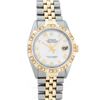 Image 2 : Rolex Mens 2 Tone MOP Roman Pyramid Diamond Bezel Datejust Wristwatch