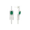 Image 2 : 3.2 ctw Emerald and Diamond Earings - 18KT White Gold