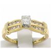 Image 2 : 14k Yellow Gold 0.30 ctw Round Diamond & Dual Row Channel Accent Engagement Ring