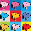 Image 2 : Peanuts, "Snoopy Warhol Face" Hand Numbered Canvas (40"x40") Limited Edition Fin