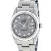 Rolex Mens Stainless Meteorite Diamond 36MM Oyster Perpetual Datejust Wristwatch