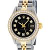 Image 1 : Rolex Ladies 2T 26MM Black Diamond Bezel 1 ctw 18K Yellow Gold Datejust Wristwat