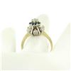 Image 6 : 14k Yellow & White Gold 0.65 ctw Diamond Sapphire 3 Tiered Starburst Cluster Rin