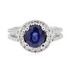 Image 2 : 2.27 ctw Sapphire and Diamond Ring - 18KT White Gold
