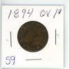 Image 1 : 1894 Q.V. large 1¢ coin