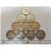 Image 1 : 10 Cdn 5¢ coins all 1867-1992