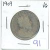 Image 1 : 1909 Cdn silver 50¢ coin