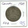 Image 1 : 1929 Cdn silver 50¢ coin