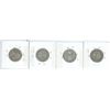 Image 2 : 4 silver 25¢ coins 1957, 61, 64, 66