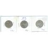 Image 1 : 3 silver 25¢ coins 1-1964, 2-1966