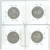 Image 2 : 4 silver 25¢ coins - 1957, 561, 62, 63
