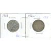 Image 1 : 2 silver 25¢ coins 1962, 63