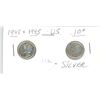 Image 1 : 2 silver US 10¢ coins - 1943, 1945