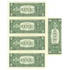 Image 2 : 5 US $1.00 bills series 2003 uncirculated & sequence NOS