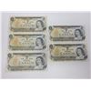 Image 1 : 5 1973 Canadian $1.00 bills