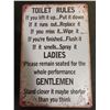 Image 1 : Toilet Rules Tin Sign