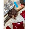 Image 2 : Antique Cookie Cutters  11 Pieces, Beats Anything Made in USA Egg Beater, Pastry Tin, Ricer