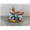 Image 1 : 13" CERAMIC MUSICAL ROCKING HORSE