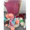 Image 1 : KNITTING BASKET AND CONTENTS