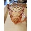 Image 1 : PINK DEPRESSION GLASS WATER PITCHER