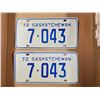 Image 1 : PAIR OF 1958 SASK LICENSE PLATES