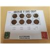 Image 1 : 8 GEORGE V ONE CENTS ASST YEARS 1928-1936