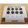 Image 1 : 8 GEORGE V ONE CENTS ASST YEARS 1928-1936