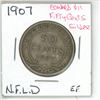 Image 1 : 1907 Edward VII ¢50 Silver Newfoundland EF