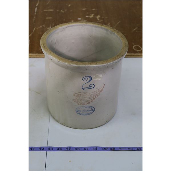 Vintage Red Wing Stoneware 2 Gal. Croc (Cracked)