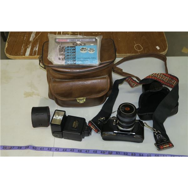 Pentax ME Super + Camera Bag & Accessories (Flash, Tele Converter, Manuals etc.)