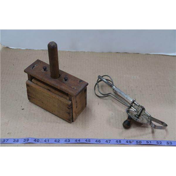 Vintage Hand Crank Beater & Butter Press