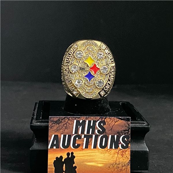 PITTSBURGH STEELERS N.F.L 2008 "ROETHLISBERGER" CHAMPIONSHIP REPLICA RING (ref708)