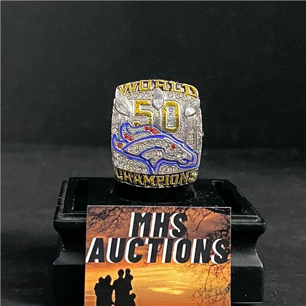 DENVER BRONCOS N.F.L 2015 "MILLER" CHAMPIONSHIP REPLICA RING (ref725)