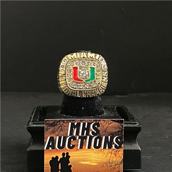 MIAMI HURRICANES CHAMPIONS 1991  TORRETTA  NATIONAL CHAMPIONSHIP REPLICA RING (ref1054)