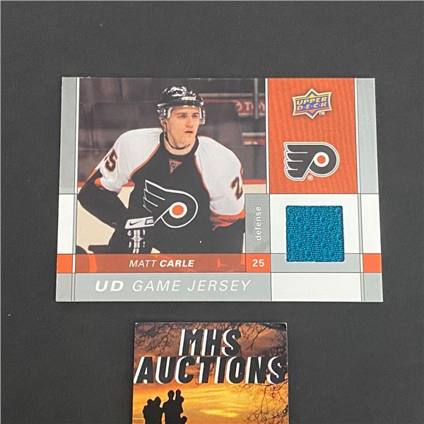 MATT CARLE JERSEY CARD 2009/10 U.D HOCKEY SERIES 1 (ref2193)